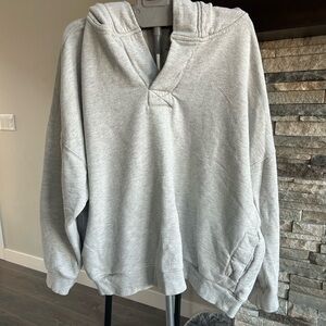 Cozy Gray Quarter Zip Pullover Hoodie